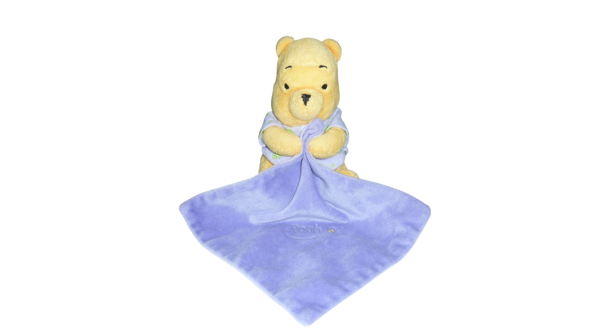 Peluche mouchoir Winnie l'Ourson marron violet - Disney 16 cm