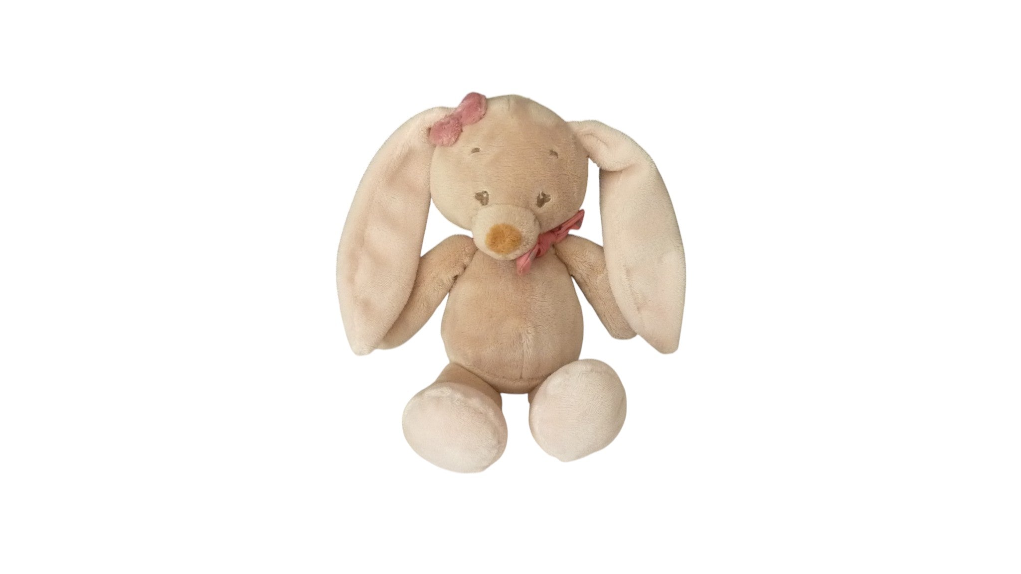 Peluche lapin Pauline & Sacha marron rose - Nattou 21 cm