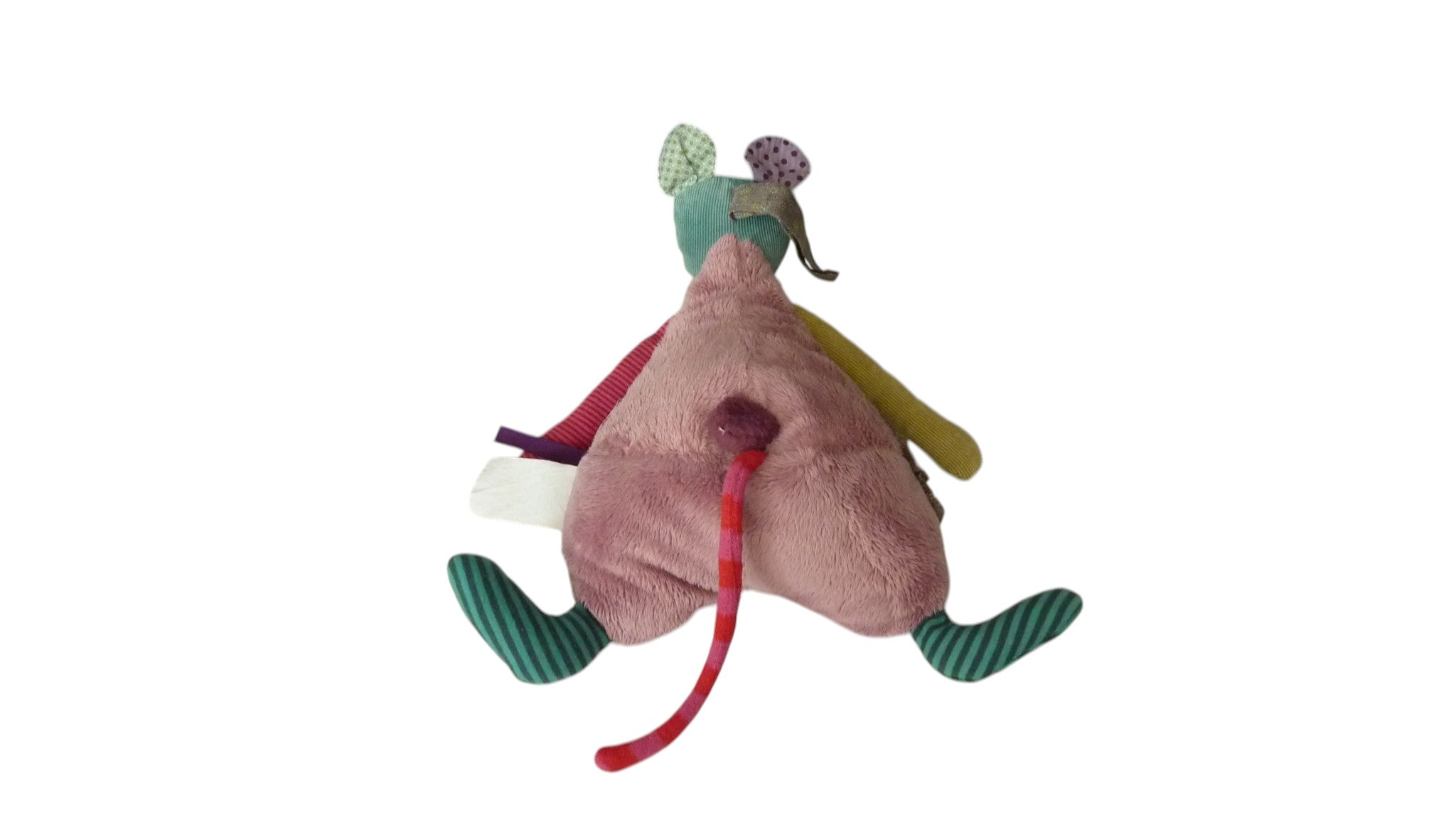 Peluche musicale souris multicolore - Les jolis pas beaux - Moulin Roty 29 cm