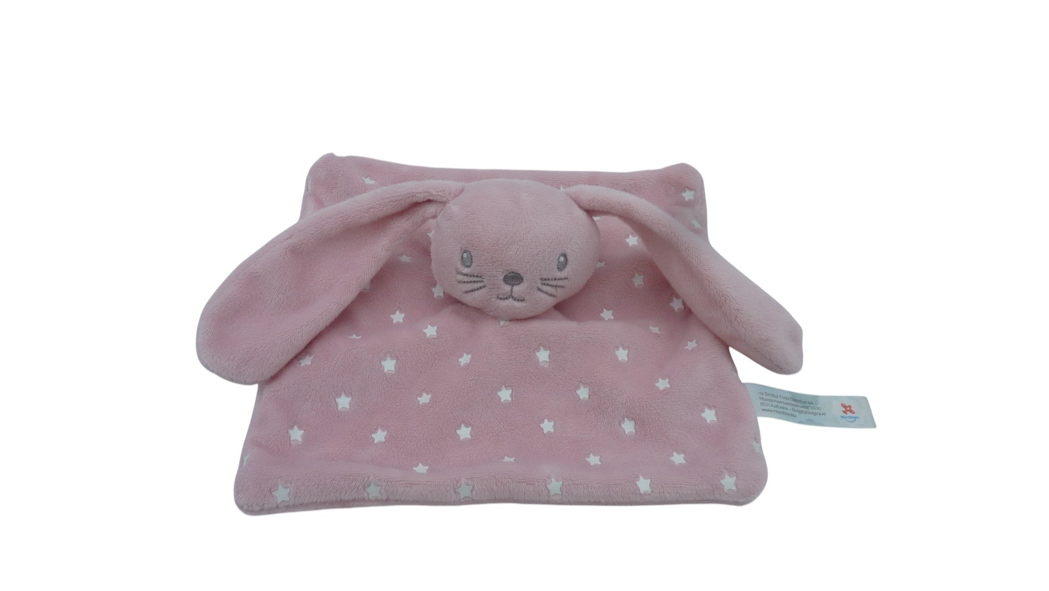 Doudou lapin plat rose étoiles - Nicotoy Simba Toys