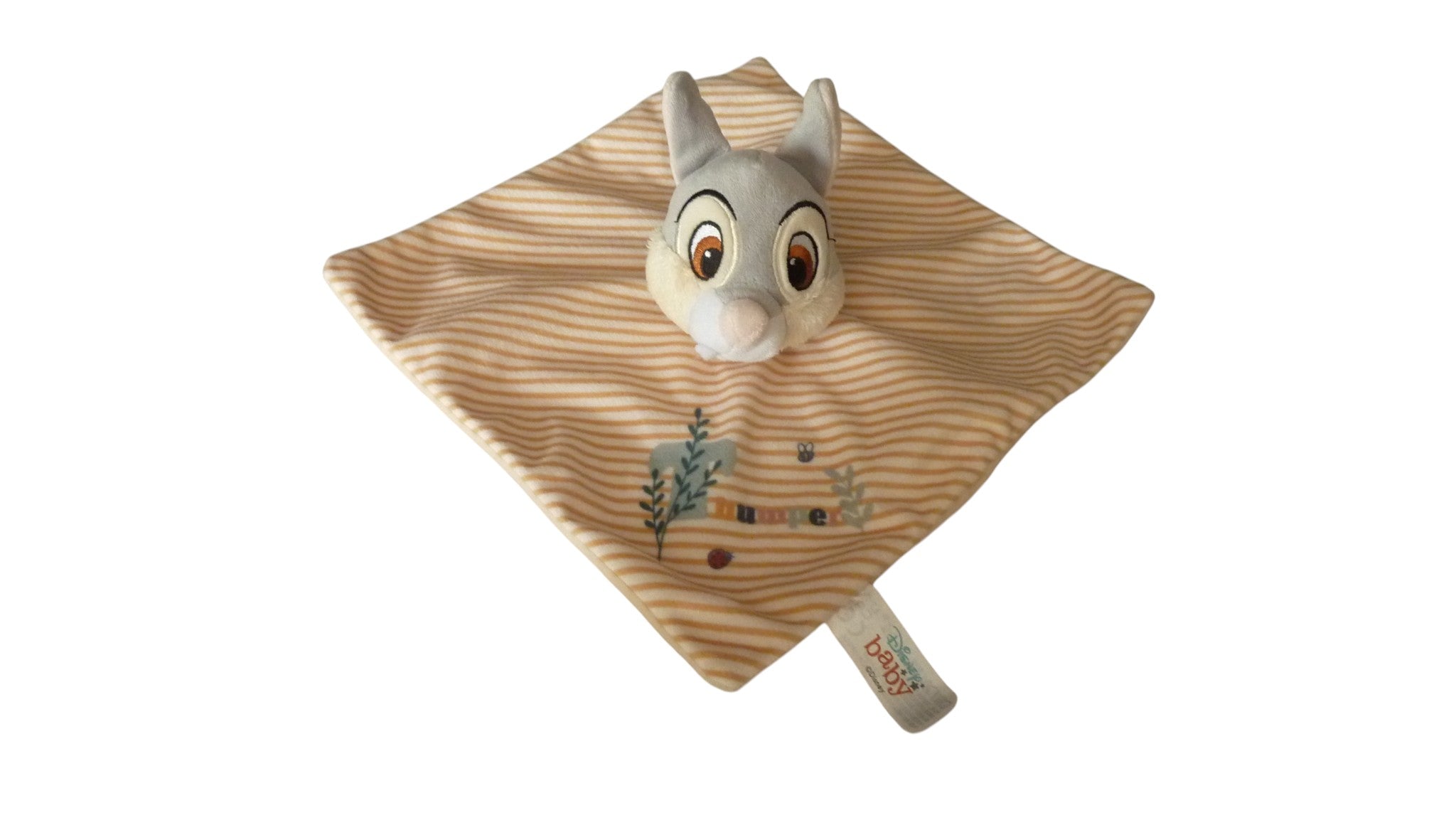 Doudou lapin Panpan plat jaune rayures - Disney