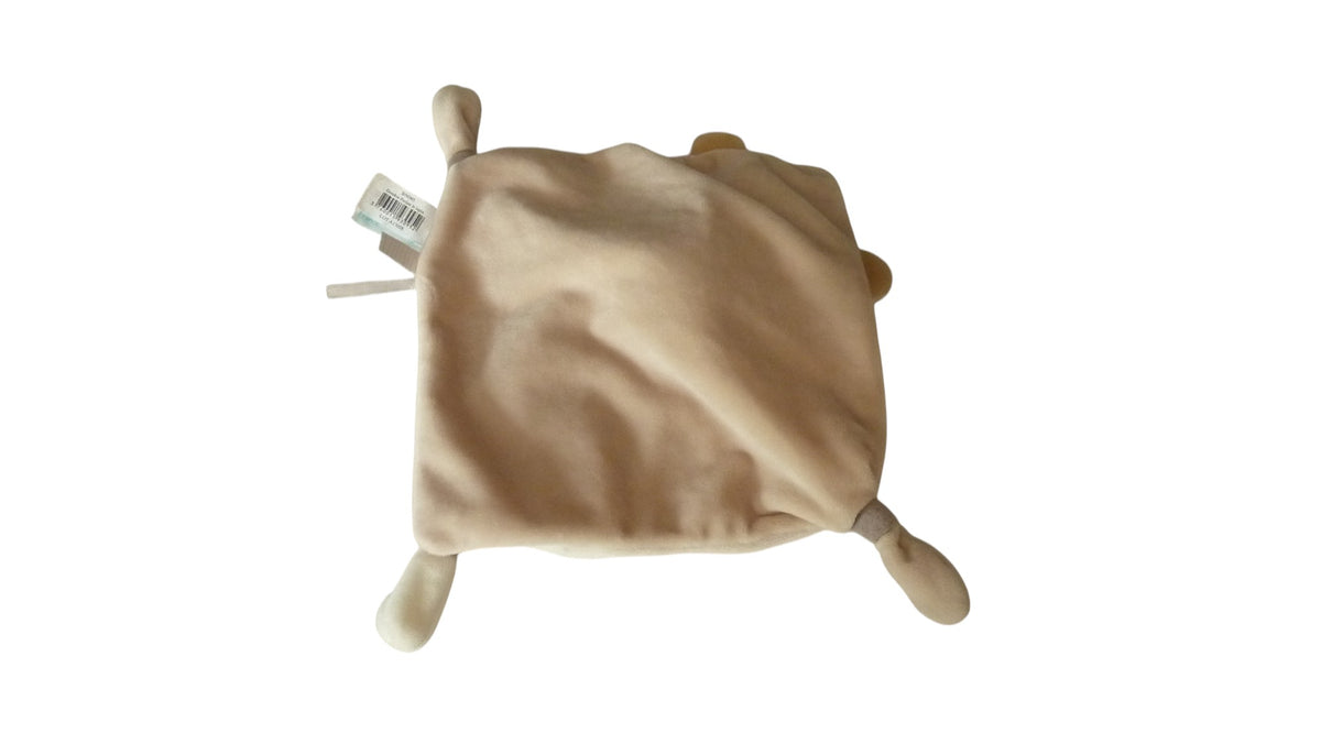 Doudou lapin plat marron blanc - Perlim - BN095 Baby'Nat