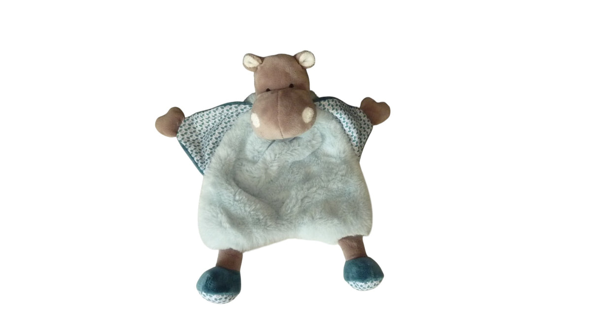 Doudou hippopotame plat bleu - Bazile - BN0544 Baby'Nat