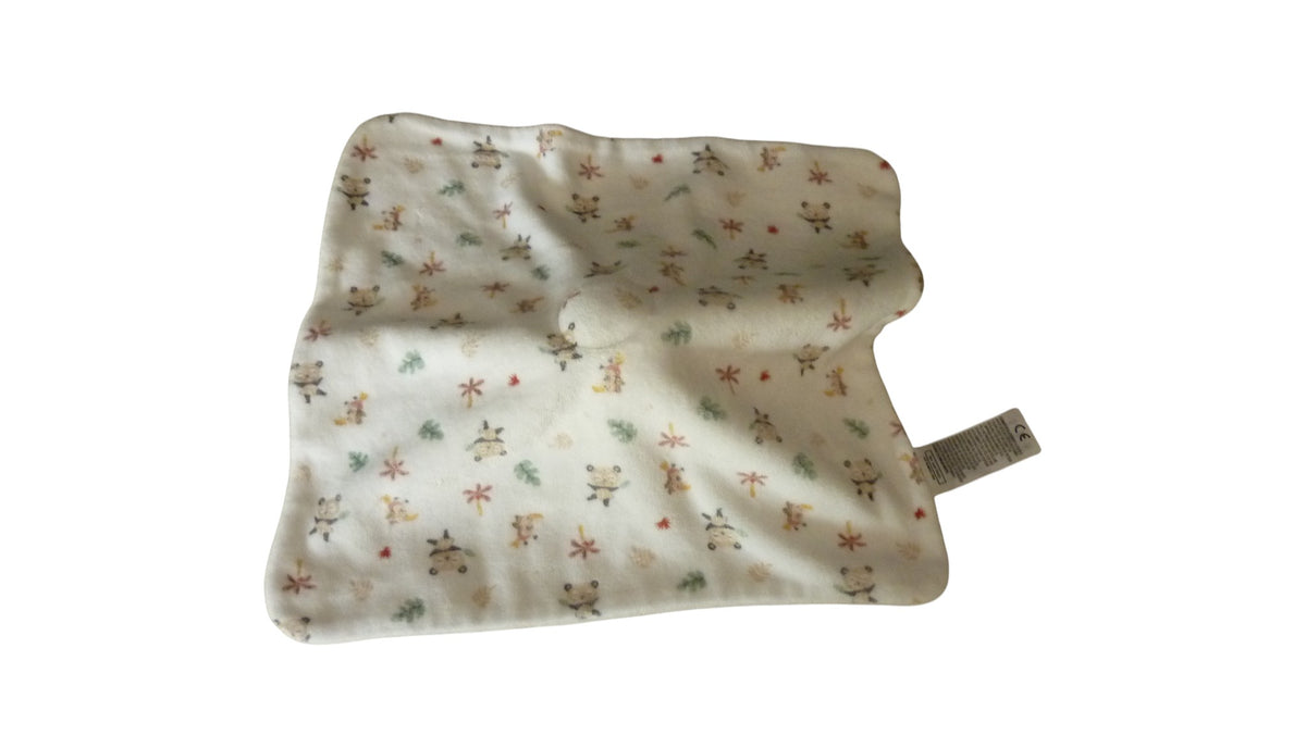 Doudou panda plat blanc motifs - Petit Beguin