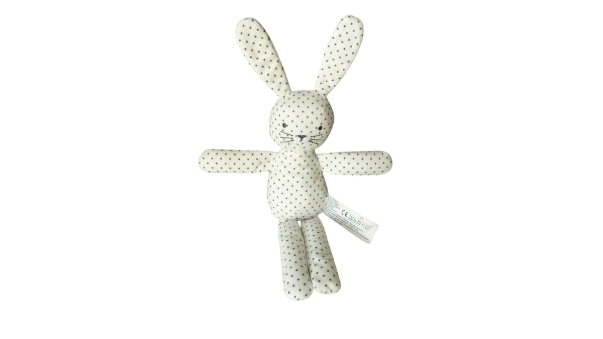 Peluche lapin blanc étoiles - Monoprix 28 cm