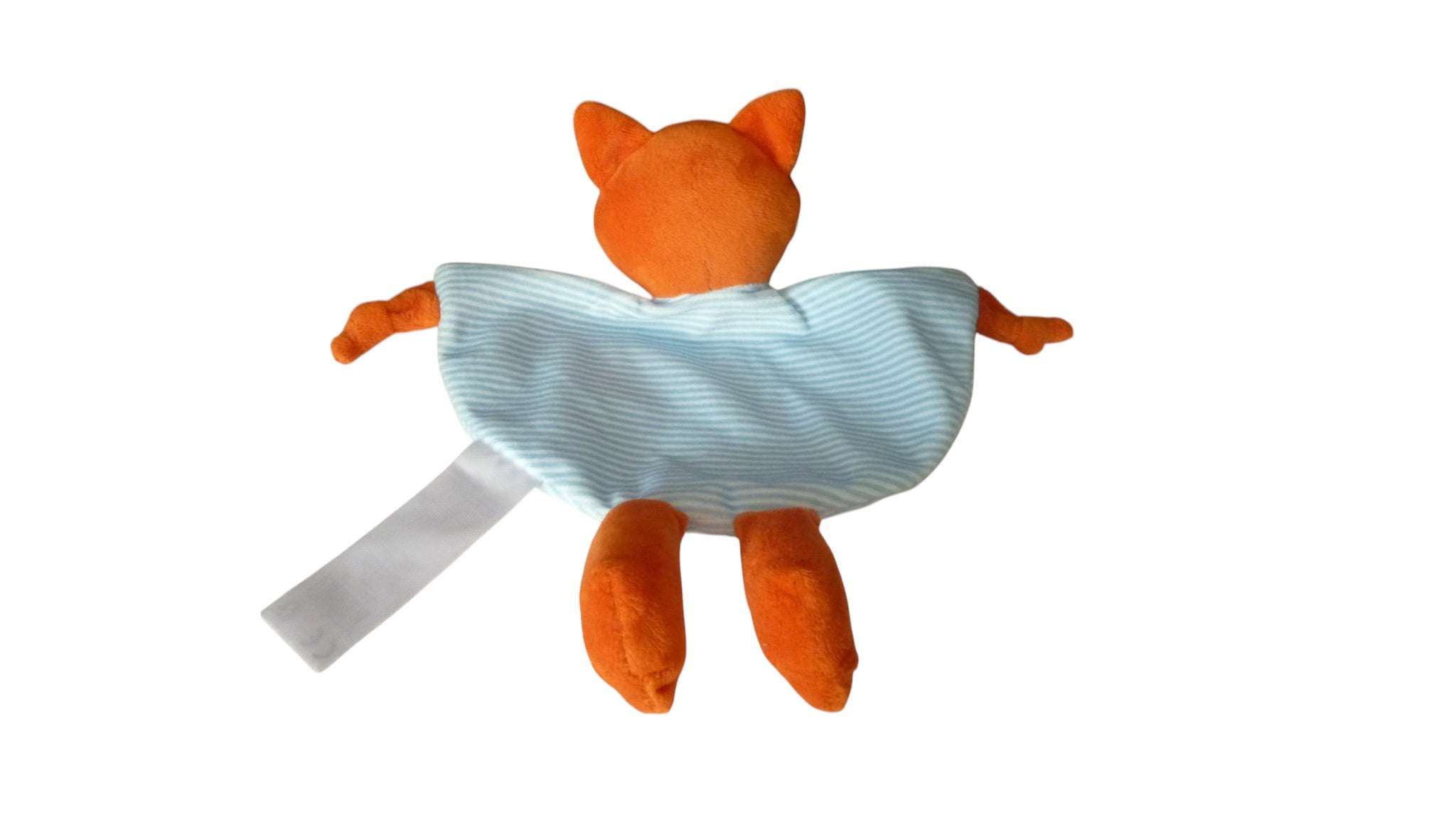 Doudou renard plat orange bleu blanc - Tomkids