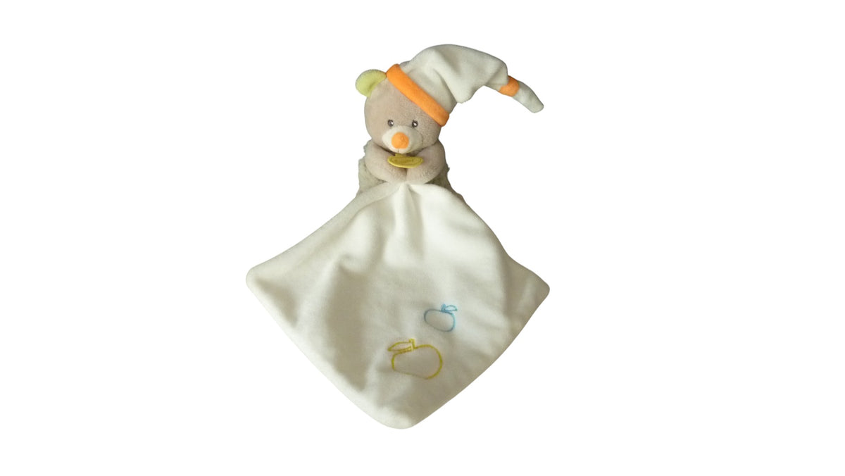 Peluche mouchoir ours Oscar multicolore - BN062 Baby'Nat