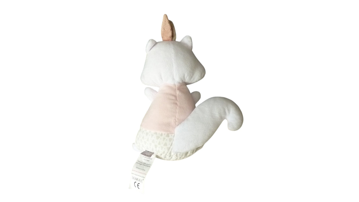 Peluche renard rose blanc - Bébé9 25 cm