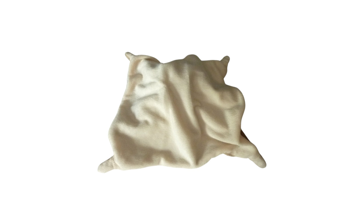Doudou ours plat marron crème - Les Chatounets