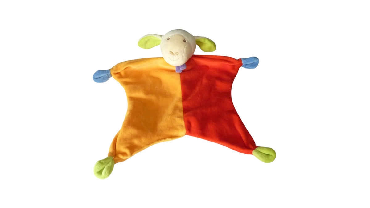 Doudou mouton plat multicolore - Paradise Toys