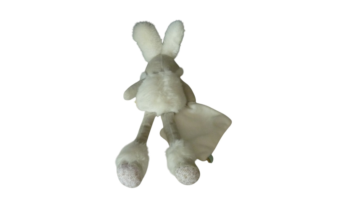 Peluche mouchoir lapin turquoise gris - Lapin de Sucre - DC3487 Doudou et Compagnie