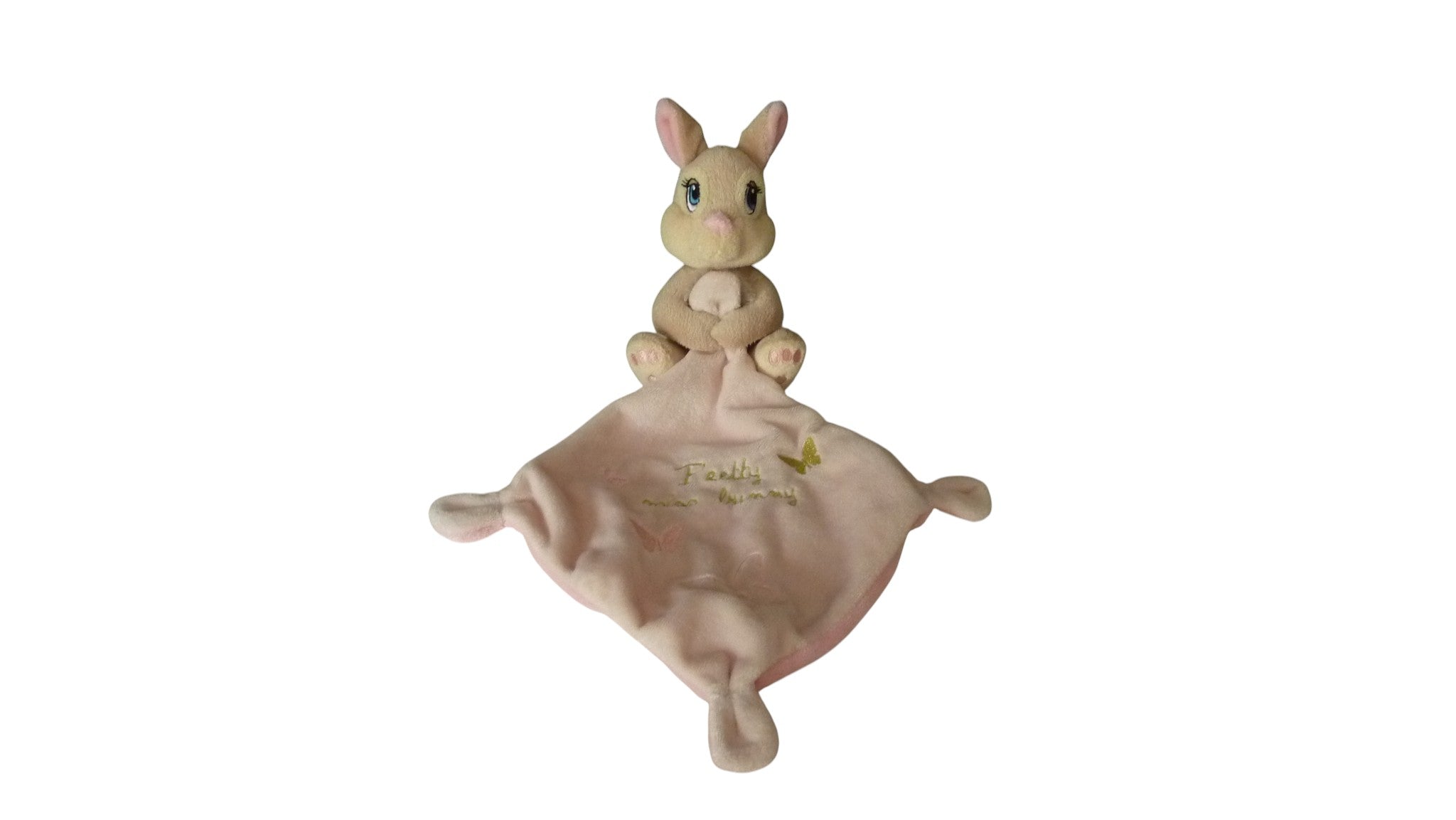 Peluche mouchoir lapin Panpan marron rose - Disney 13 cm