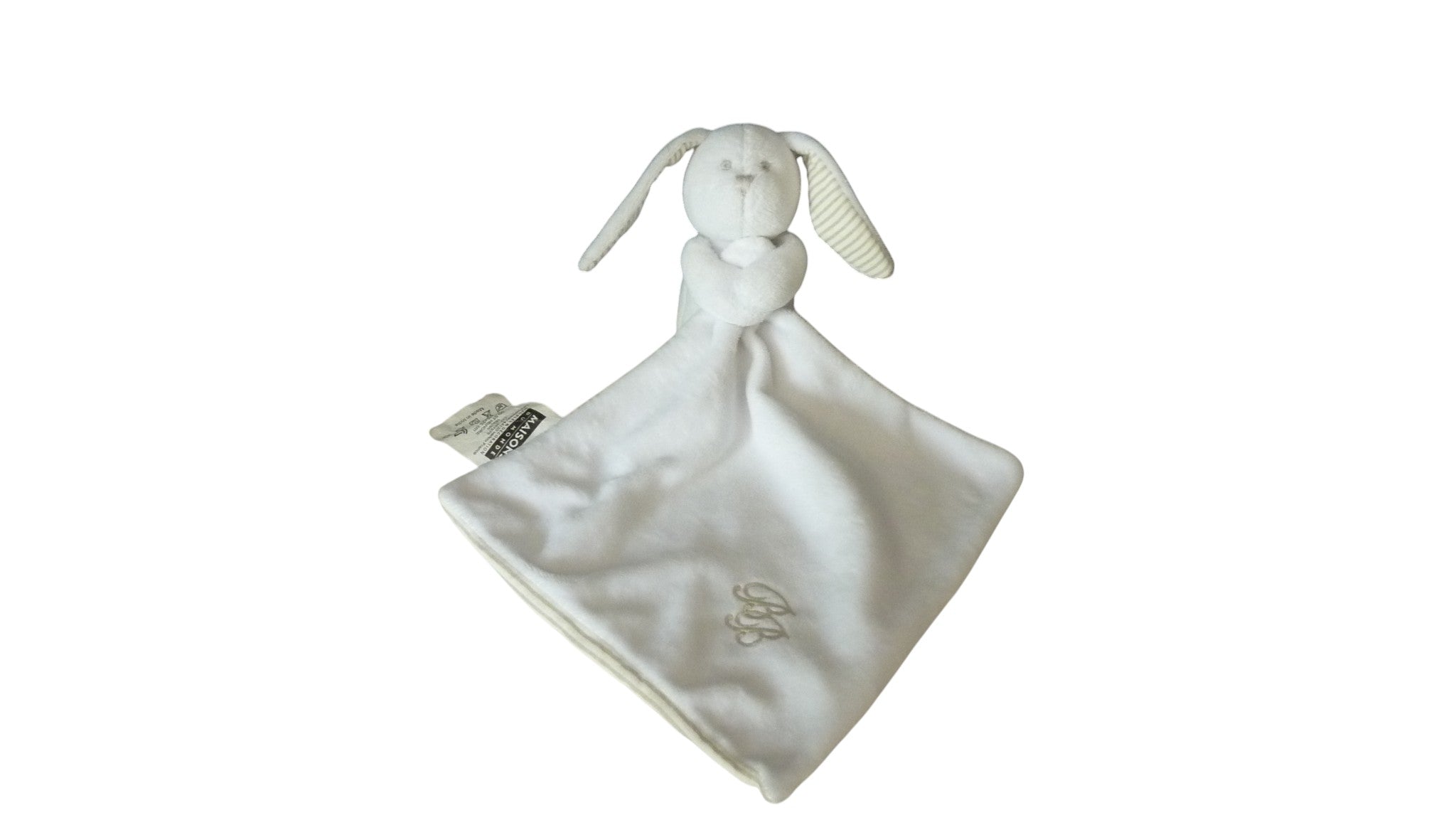 Peluche mouchoir lapin blanc rayures - Maison du Monde