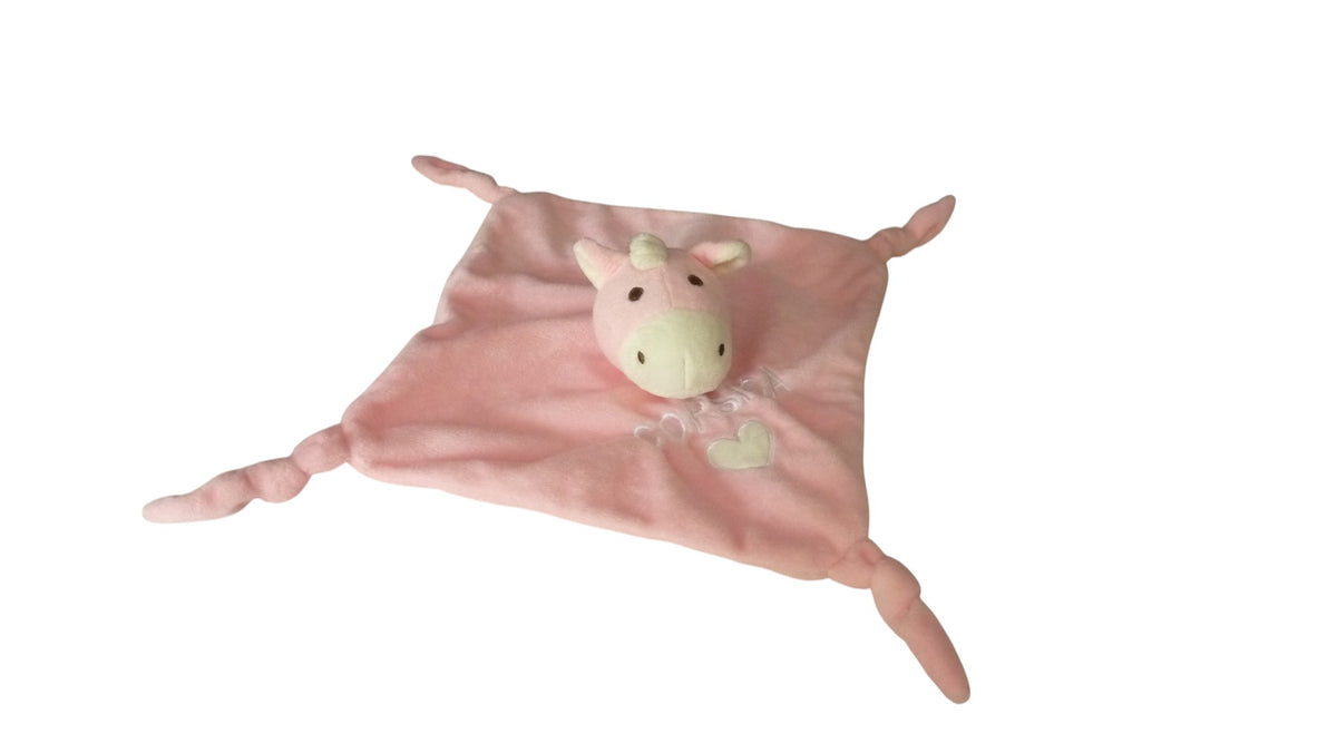 Doudou âne plat Corsica rose crème - Entre Ciel et Mer