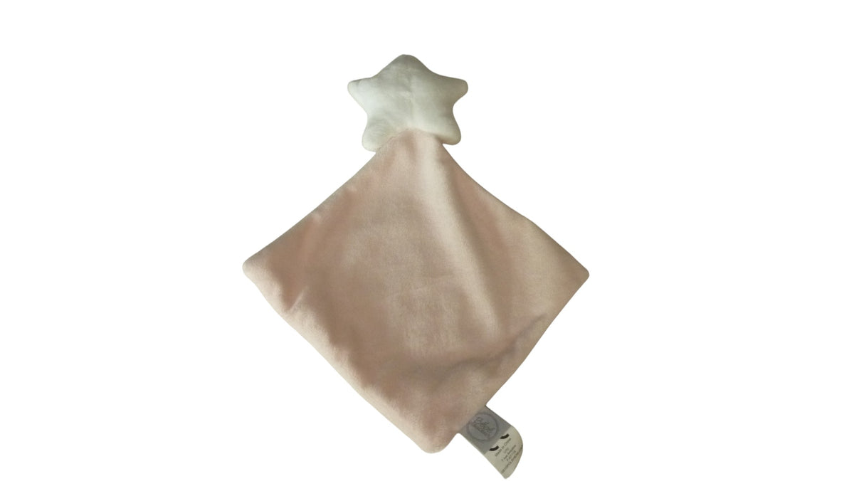 Doudou mouchoir plat étoile blanc rose - Bébé Douceur