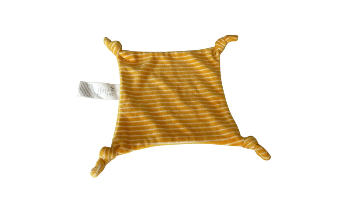 Doudou carré plat blanc jaune moutarde - Vertbaudet