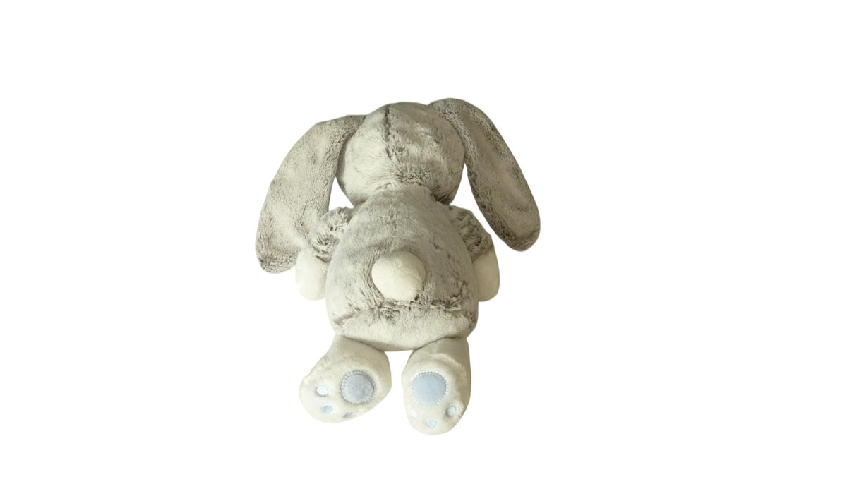 Peluche ours déguisé en lapin gris bleu - Mots d'Enfants 28 cm