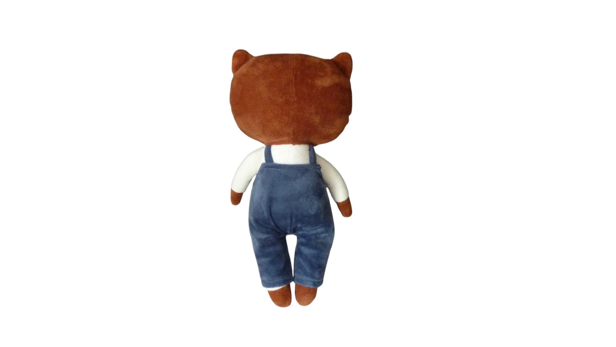 Peluche chat Nino marron bleu - Monoprix 30 cm