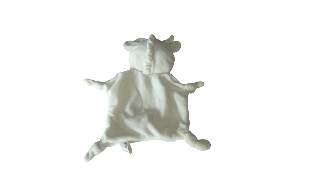 Doudou vache plat blanc beige - Evolupharm