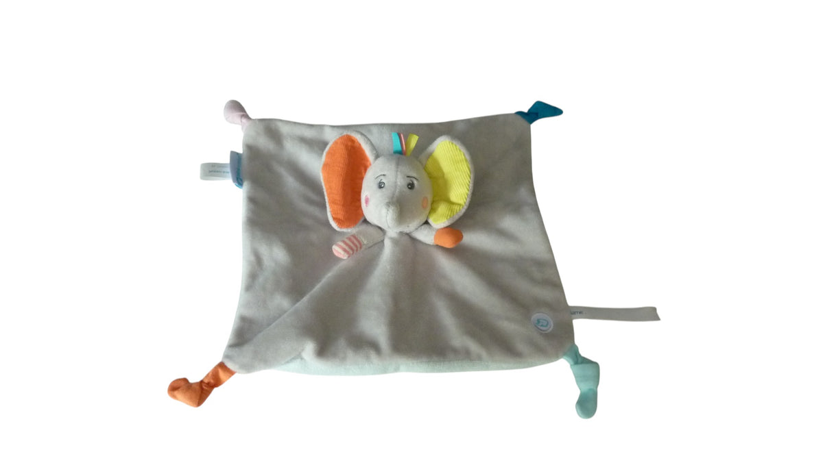 Doudou éléphant plat gris bleu - Bébé Confort