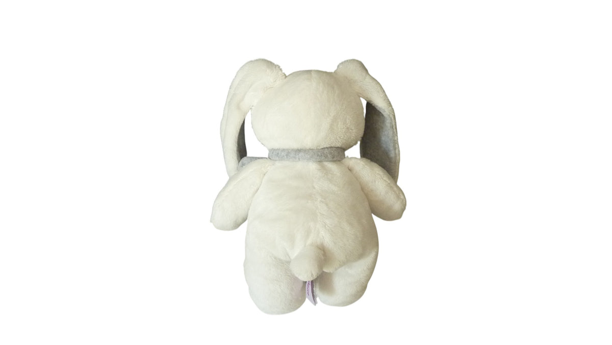Peluche lapin blanc gris - Pommette 27 cm