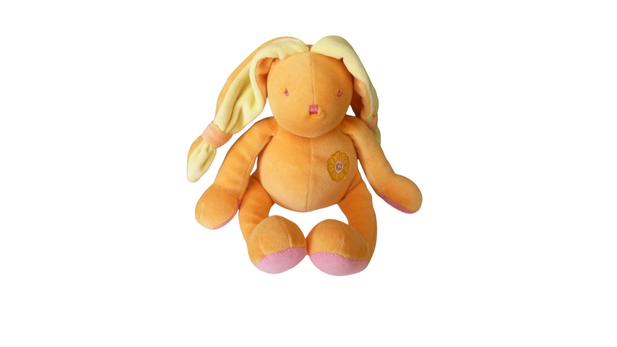 Peluche lapin orange fuchsia - Nounours 26 cm