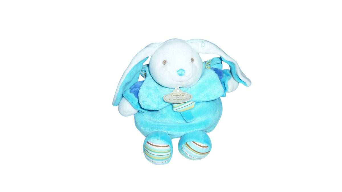 Peluche lapin bleu - Doudou et Compagnie 23 cm
