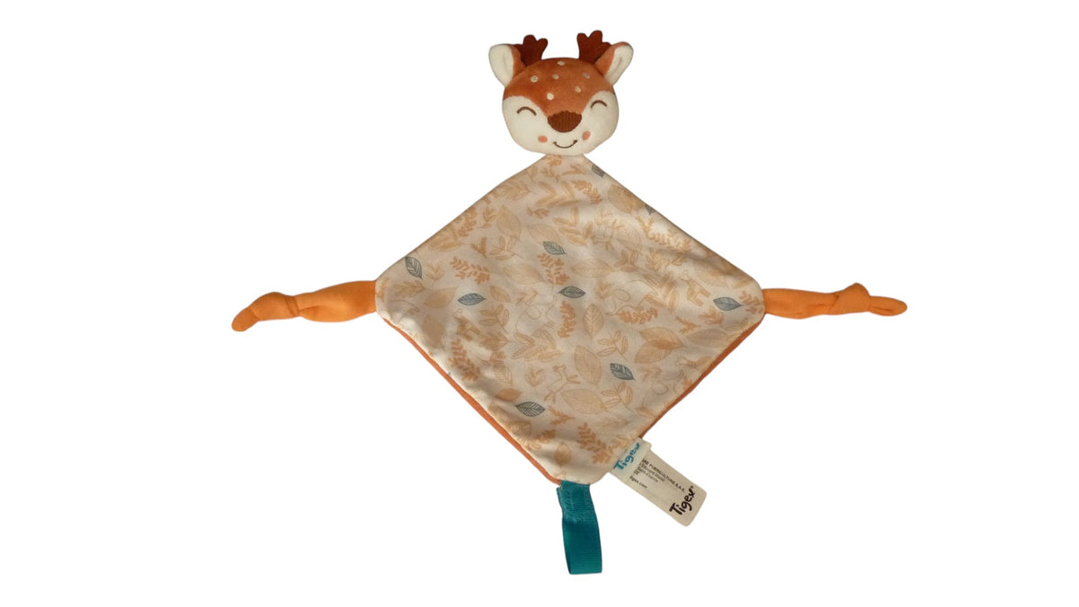 Doudou biche faon - plat - attache tétine - Tigex