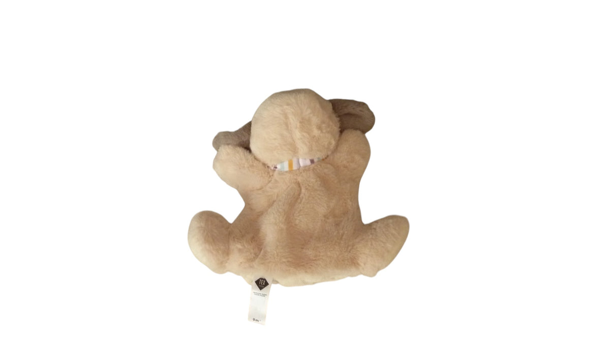 Doudou chien marionnette beige écru gris - Tex Baby - 24 cm