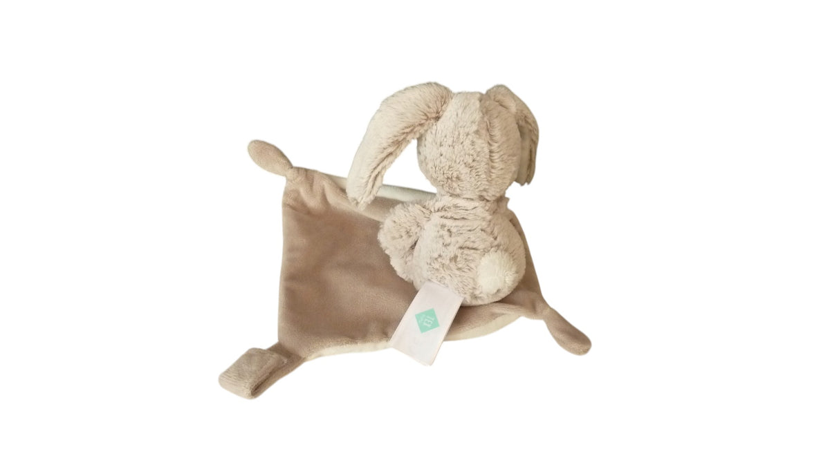 Peluche lapin - marron chiné blanc - Forest - mouchoir - Tex Baby