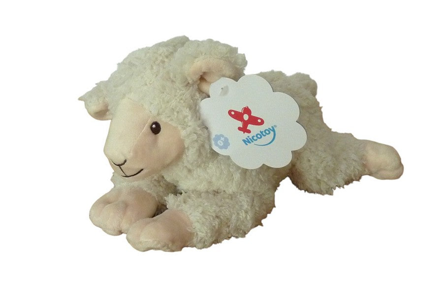 Peluche mouton blanc crème - Nicotoy - 26 cm