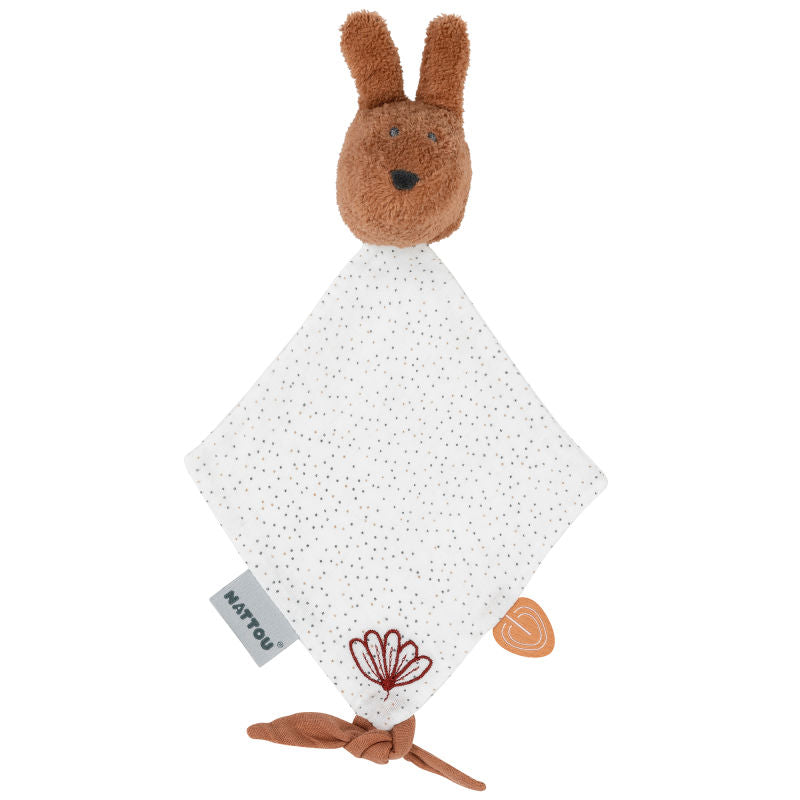 Doudou lapin plat marron blanc - Susie et Bonnie - Nattou
