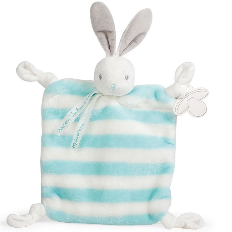 Doudou lapin plat bleu blanc - Bébé Pastel - Kaloo
