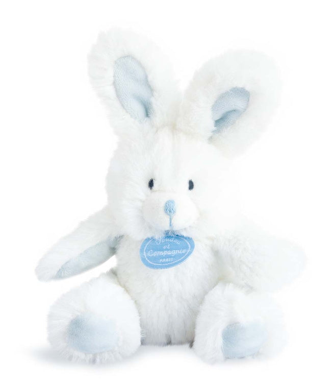 Peluche lapin blanc bleu - DC3106 Doudou et Compagnie - 17 cm