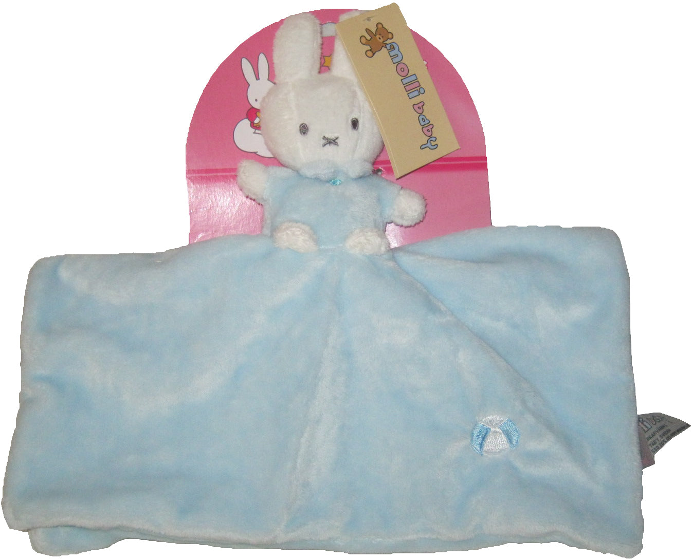 Doudou lapin plat Miffy bleu - Molly Baby