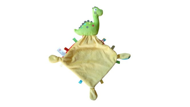 Doudou dinosaure plat rouge vert jaune - Nicotoy