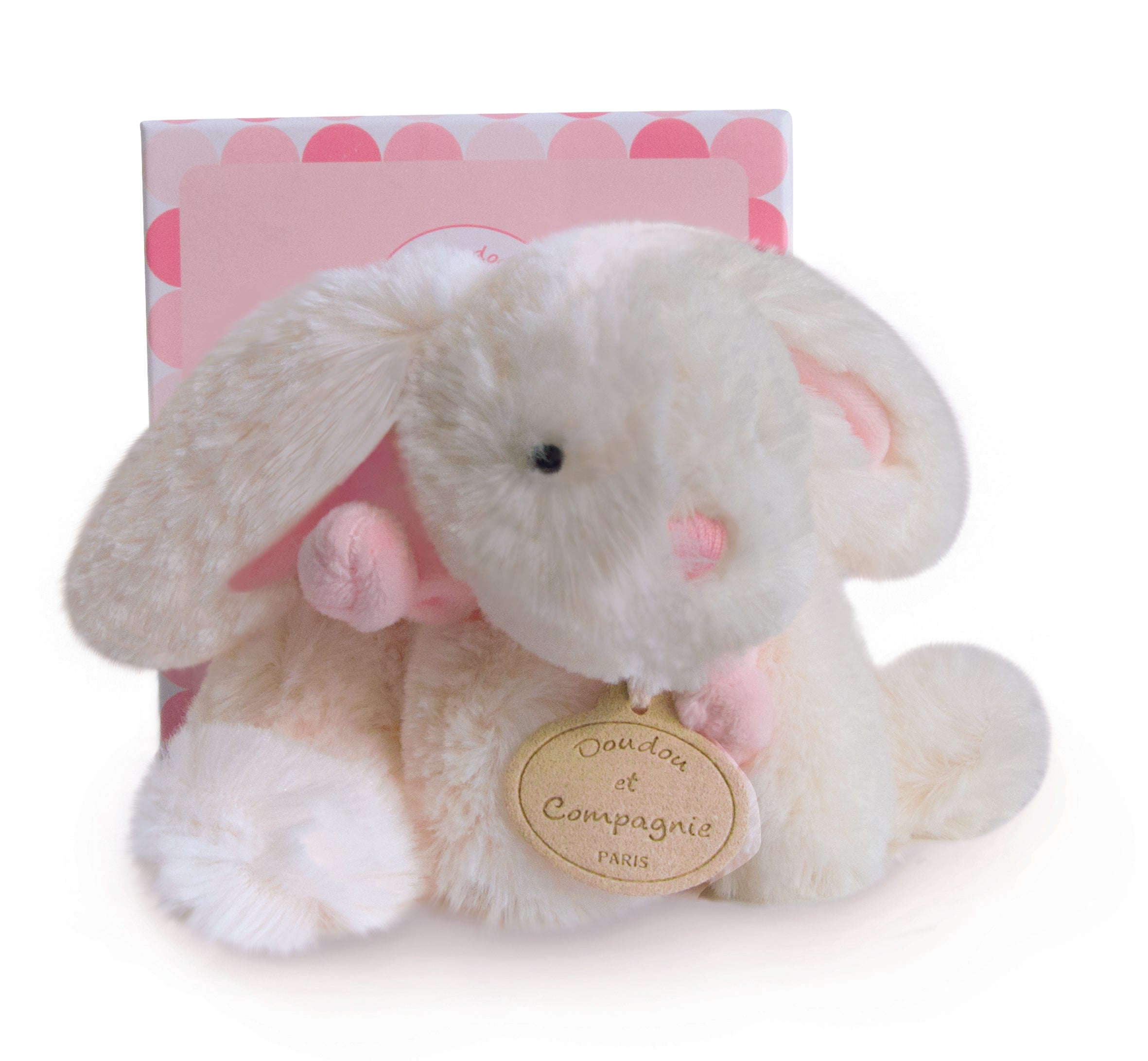 Peluche lapin Bonbon blanc rose - Doudou et Compagnie DC1239 - 20 cm