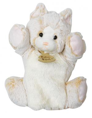 Doudou chat marionnette blanc marron clair - Z'animoos - HO2135 Histoire d'Ours