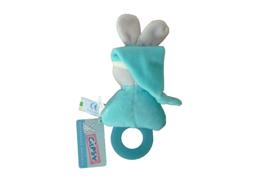 Doudou anneau de dentition Pomme lapin bleu - Gipsy