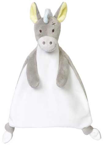 Doudou âne plat Howard gris blanc - Happy Horse