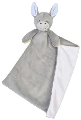 Doudou âne plat Daffodil gris et rose - Happy Horse