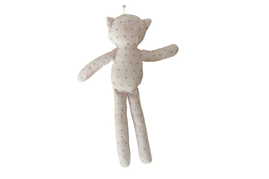 Peluche chat rose étoiles - Monoprix - 28 cm