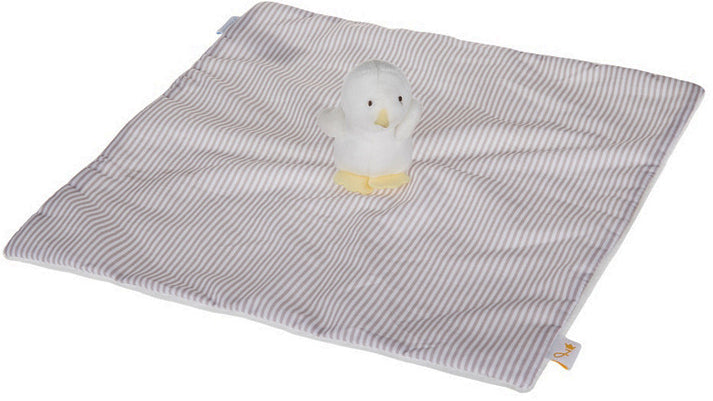 Doudou oiseau plat marron blanc jaune - Jacadi