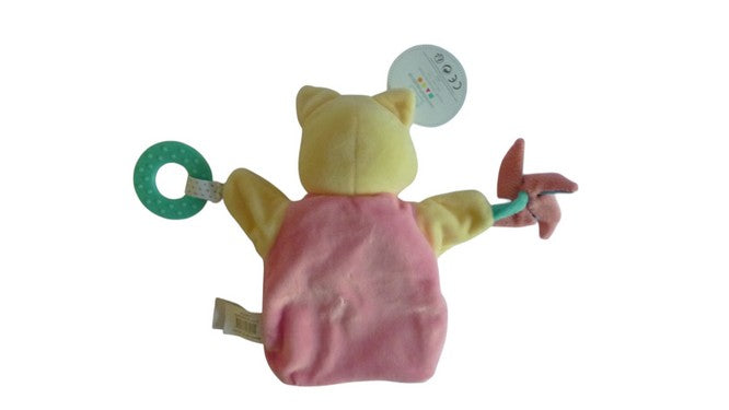 Doudou chat rose jaune - Magic Marionnette - DC3005 Doudou et Compagnie