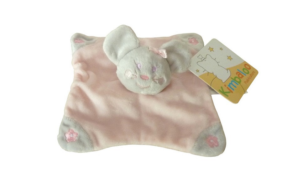 Doudou souris plat rose gris - Kimbaloo