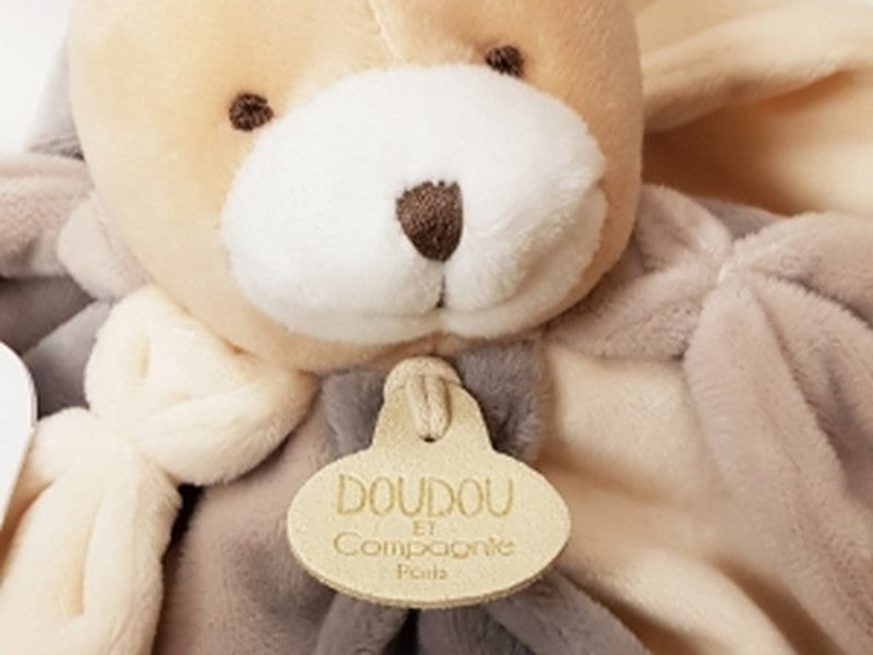 Doudou lapin plat taupe beige gris - Collector - DC2792 Doudou et Compagnie