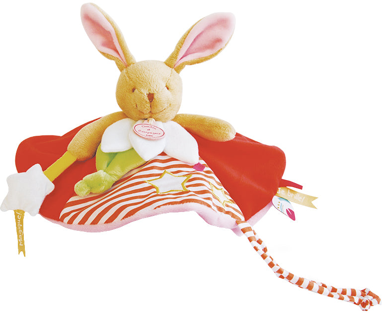 Doudou lapin plat rouge - Magic - DC3031 Doudou et Compagnie