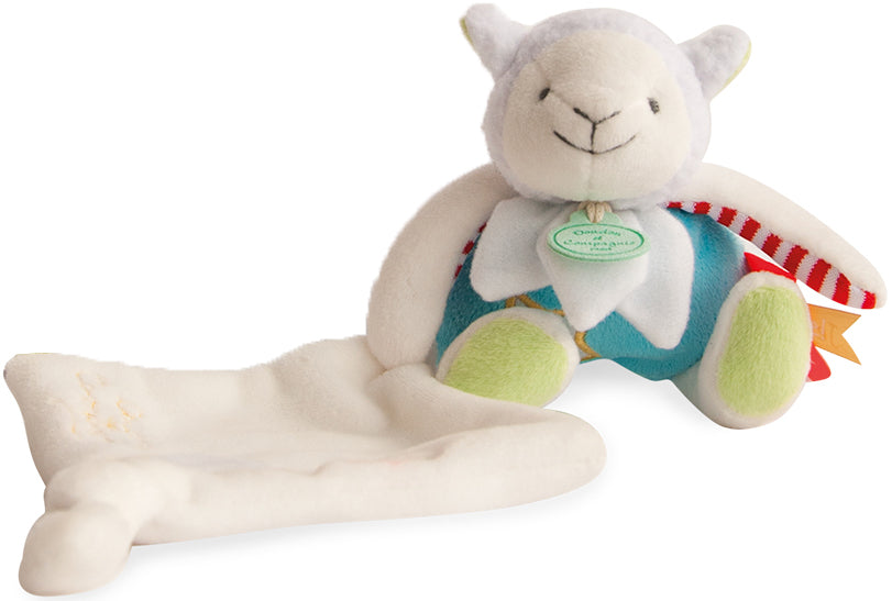 Peluche mouton Magic avec mouchoir luminescent - Doudou et Compagnie DC3026