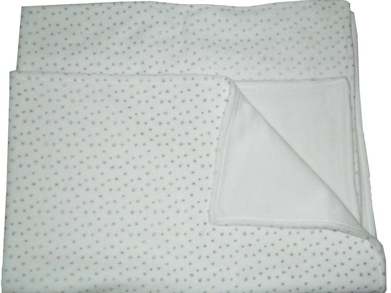 Plaid - couverture blanches étoiles argentées - Grain de Blé