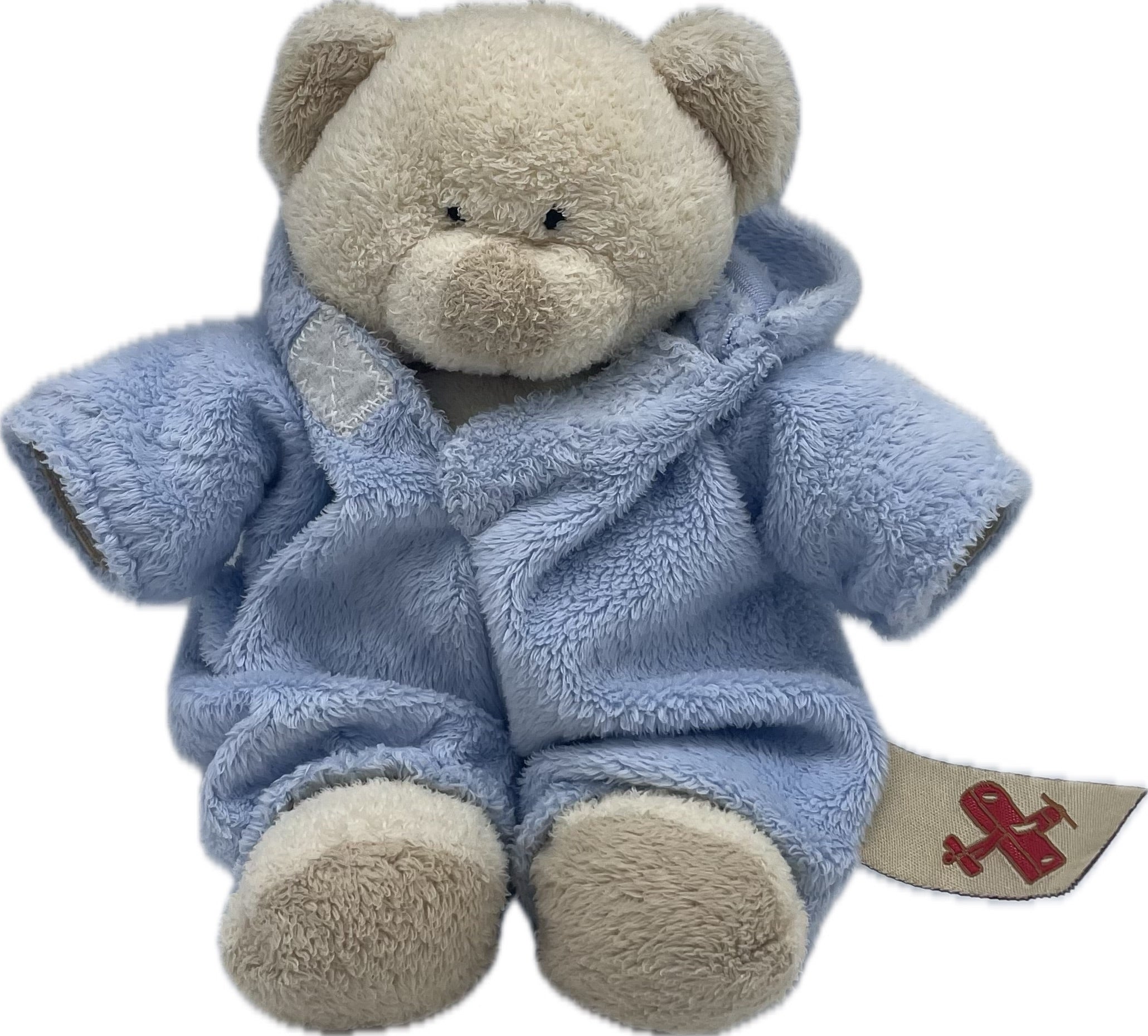 Peluche ours déguisé en lapin bleu écru - Nicotoy - 20 cm